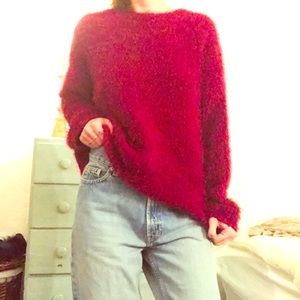Fuzzy maroon | sweater